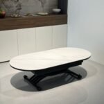 oval transformer table n white with ceramic top x