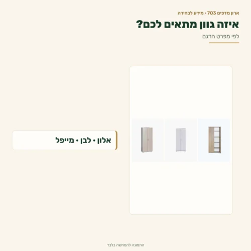 ארון מדפים – בחירה בין אלון, לבן או מייפל