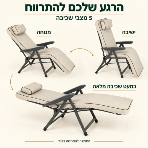 כיסא נוח אולה – מצבי ישיבה ושכיבה