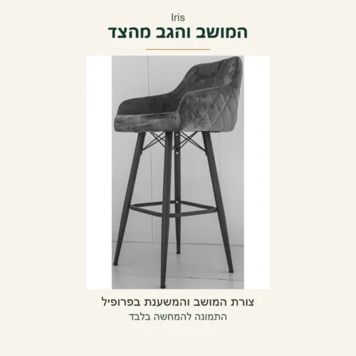 Iris — מבט צד אמיתי על צורת המושב, הדפנות הנמוכות והמשענת מתוך הצילום המקורי