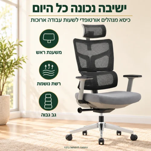 כיסא משרד אורטופדי Minister – ישיבה נכונה ונוחה לאורך כל יום העבודה