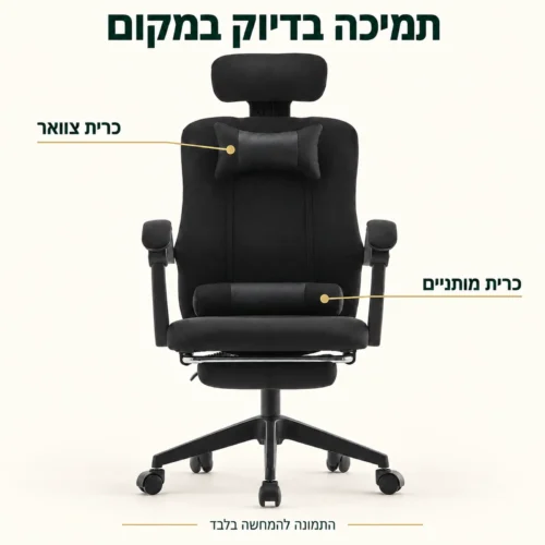 כרית צוואר וכרית מותניים בכיסא עבודה Programmer 2