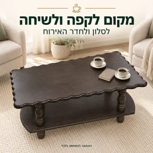 שולחן קפה כפרי בסלון ובחדר אירוח