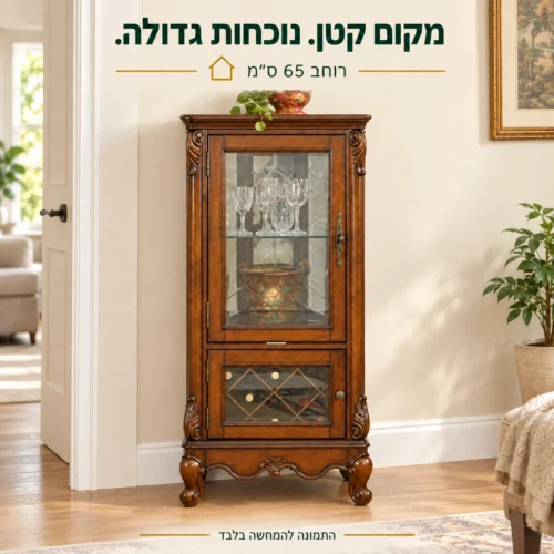 ויטרינה קלאסית ברוחב 65 ס״מ לצד פתח מעבר
