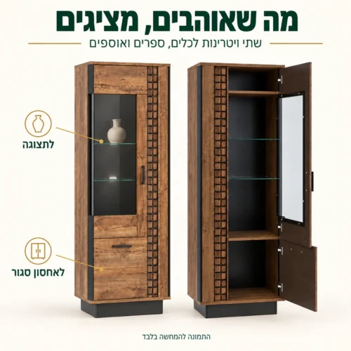 שתי הוויטרינות של ORIAN R07 – תצוגה מאחורי זכוכית ואחסון סגור
