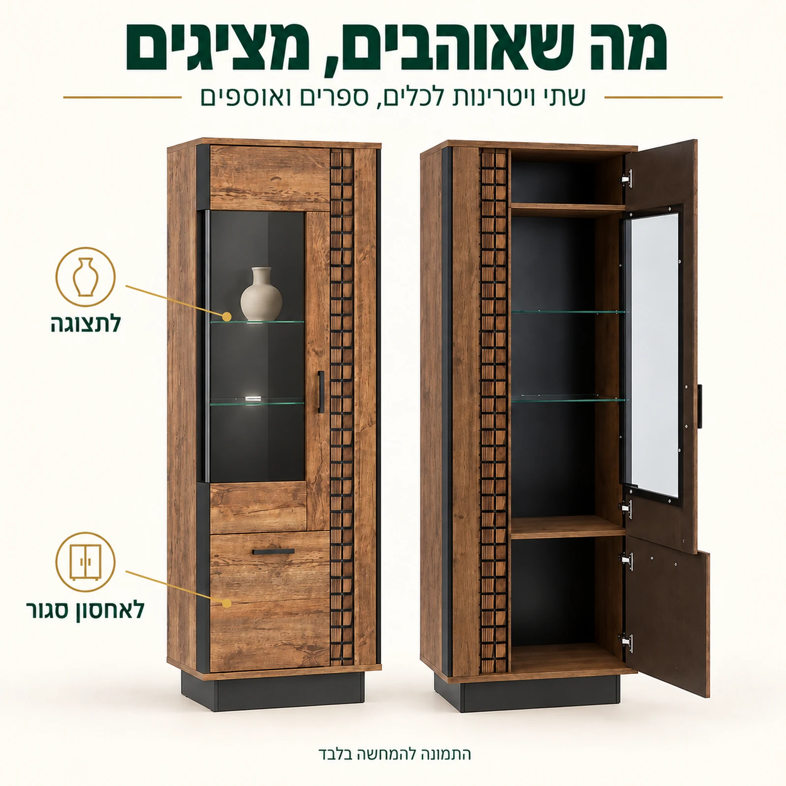 שתי הוויטרינות של ORIAN R07 – תצוגה מאחורי זכוכית ואחסון סגור