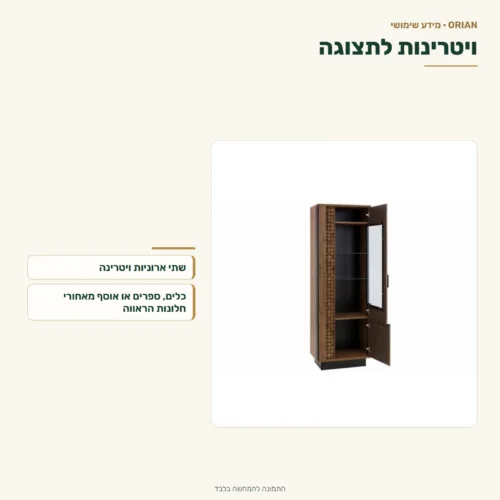 שתי ויטרינות תצוגה למערכת קיר כפרית