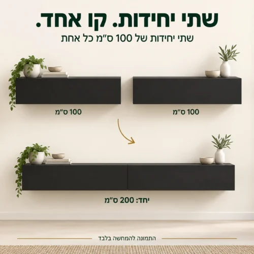 שתי יחידות של 100 ס״מ יוצרות מזנון BINGO 200 באורך 200 ס״מ