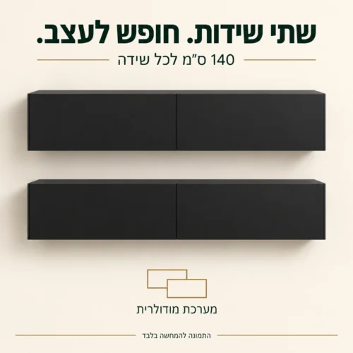 הרכב המזנון כולל שתי שידות ברוחב 140 ס״מ כל אחת