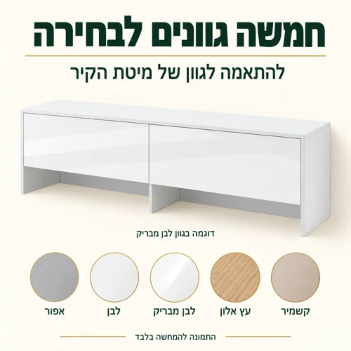 תוספת ארון תלויה 2 דלתות גובה 60 – חמישה גוונים לבחירה