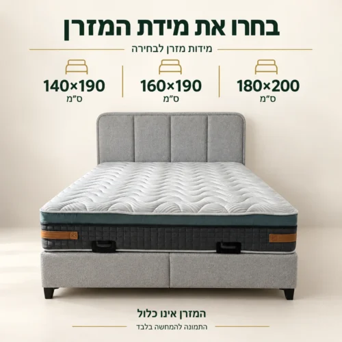 מיטה זוגית FLORA – מידות מזרן לבחירה 140×190, 160×190 או 180×200 ס״מ