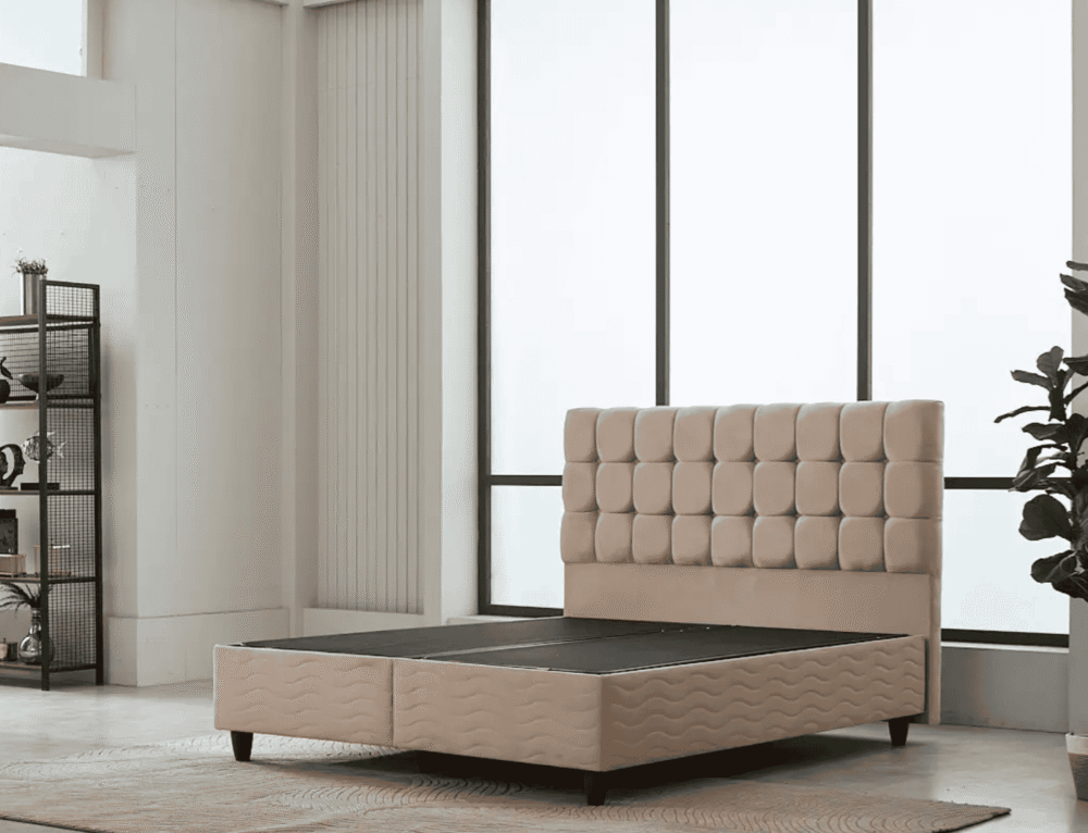 a bed in a room