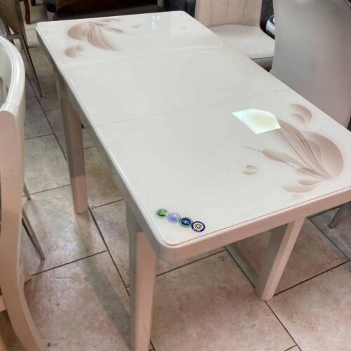 שולחן אוכל קטן מזכוכית 80x60 ס