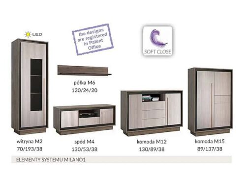 מזנון אלגנטי לסלון עם גימור אופנתי – דגם MILANO GOLD – תמונת מוצר נוספת 2