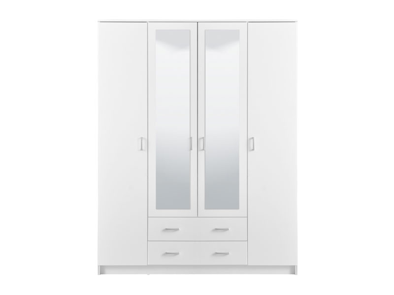 ארון 4 דלתות לבן 205x160 ס"מ HANA-4 – מבט חזית