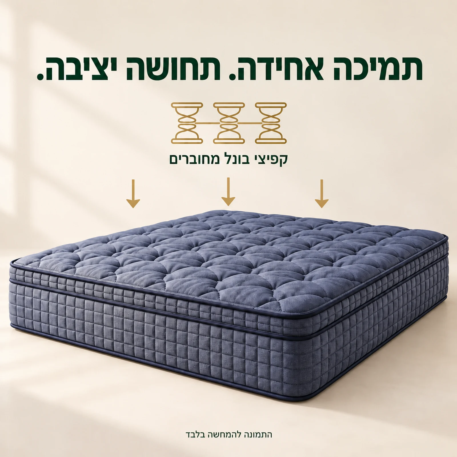 מזרן קיסריה אופטימל – קפיצי בונל מחוברים לתמיכה אחידה ותחושה יציבה