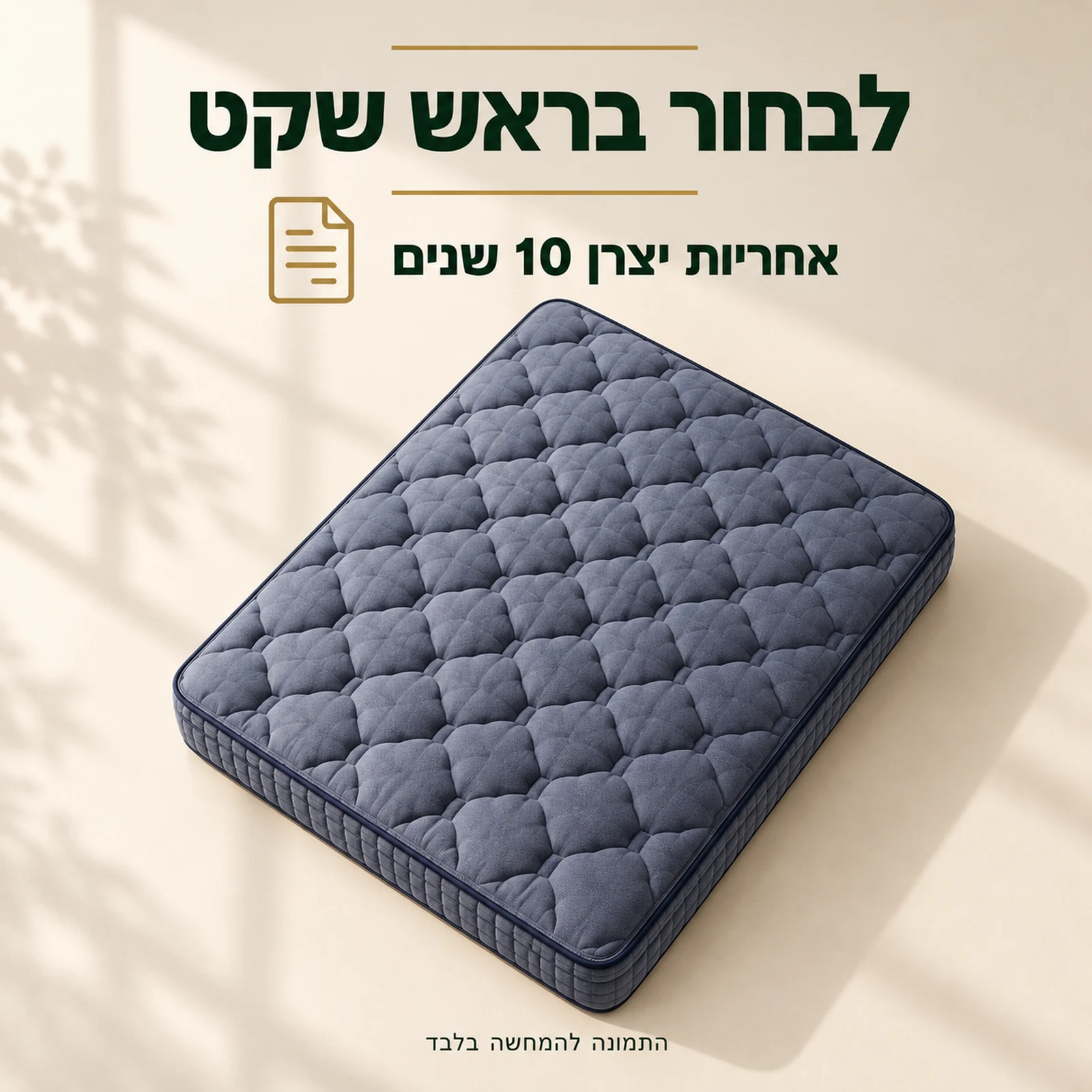 מזרן קיסריה אופטימל – אחריות יצרן 10 שנים