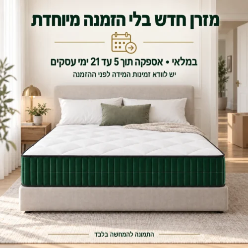 מזרן קיסריה מגנום – אספקה תוך 5 במלאי: 5–21 ימי עסקים ובדיקת זמינות המידה