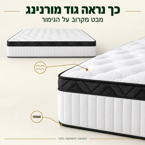מבט מקרוב על הגימור והקצוות במזרן קיסריה גוד מורנינג