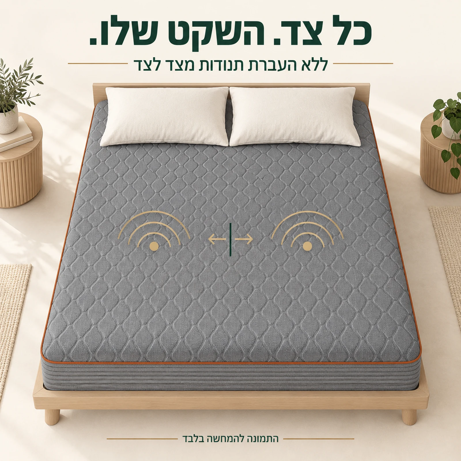 מזרן קיסריה קלאוד – קפיצים מבודדים ללא העברת תנודות מצד לצד
