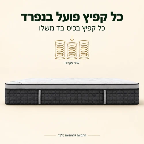מזרן קיסאר ספייס – כל קפיץ בכיס בד נפרד, איור עקרוני