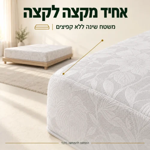 מזרן קיסריה סוואנה – תקריב המשטח האחיד והבד הלבן