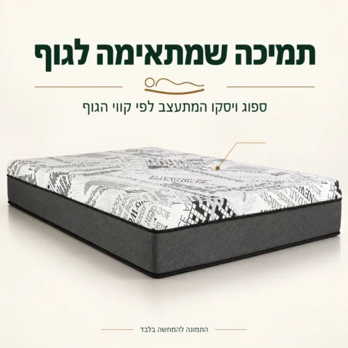 מזרן קיסריה קרבון עם ספוג ויסקו המתעצב לפי קווי הגוף
