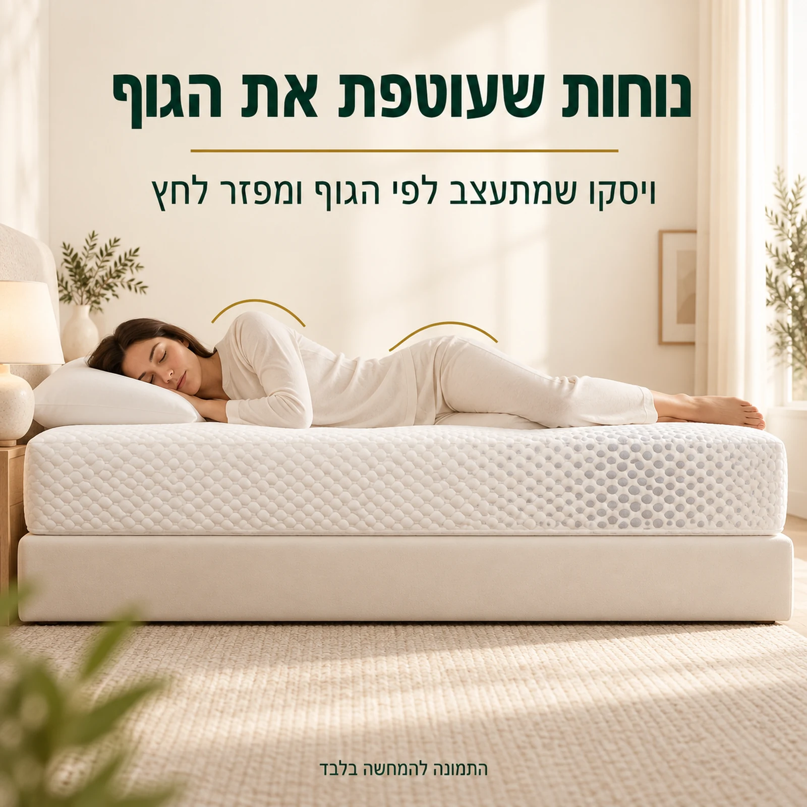 מזרן קיסריה ריו ויסקו המתעצב לפי הגוף ומפזר לחץ
