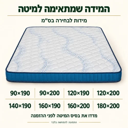 מזרן קיסריה לטקס קידז 14 – שמונה מידות לבחירה מ־90×190 עד 180×200 ס״מ
