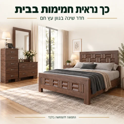 חדר שינה דגם גלים – הסט בהדמיית חדר שינה בהיר