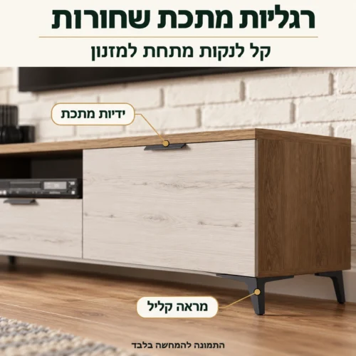 מזנון דגם לופט – רגליות וידיות מתכת שחורות