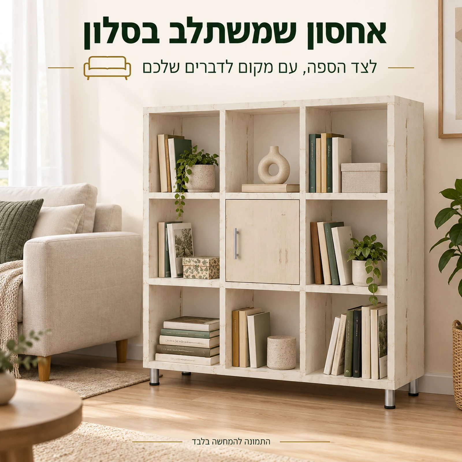 כוורת דגם צוף לצד ספה בסלון