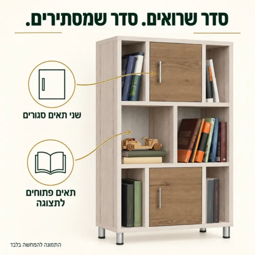 כוורת דגם דומינו – תאים פתוחים לתצוגה ושני תאים סגורים
