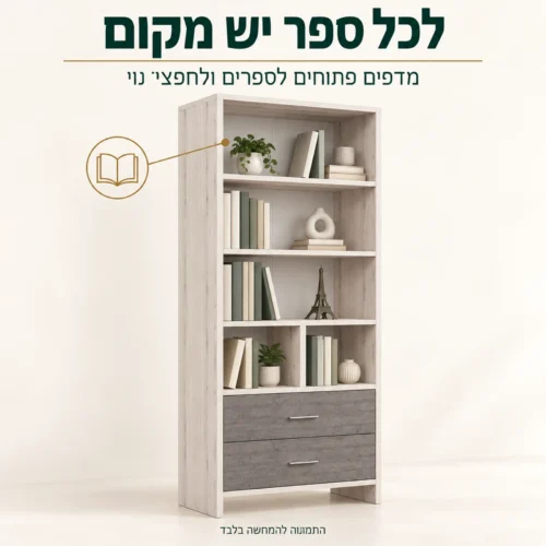 כוורת דגם פריז – מדפים פתוחים לספרים ולחפצי נוי