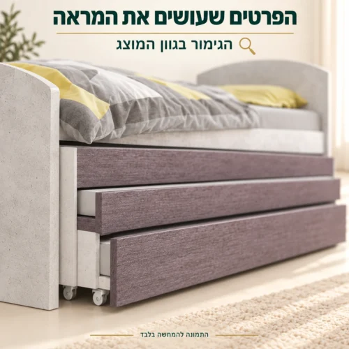 פרט גימור בגוון האפור הבהיר והמוב וטריפל בשלמותה ברקע