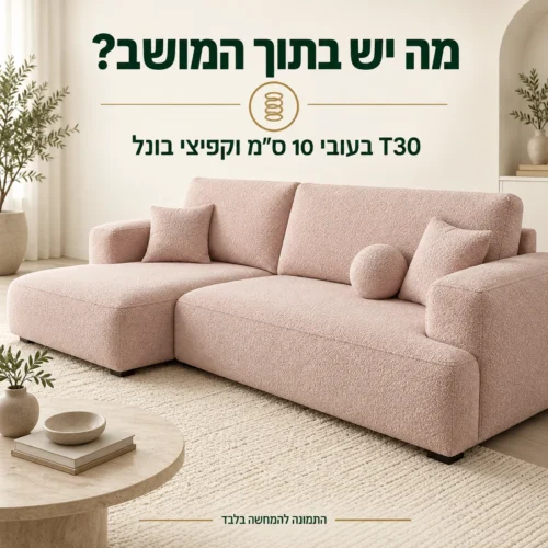 ספה FRANCE – מושב T30 בעובי 10 ס״מ בשילוב קפיצי בונל