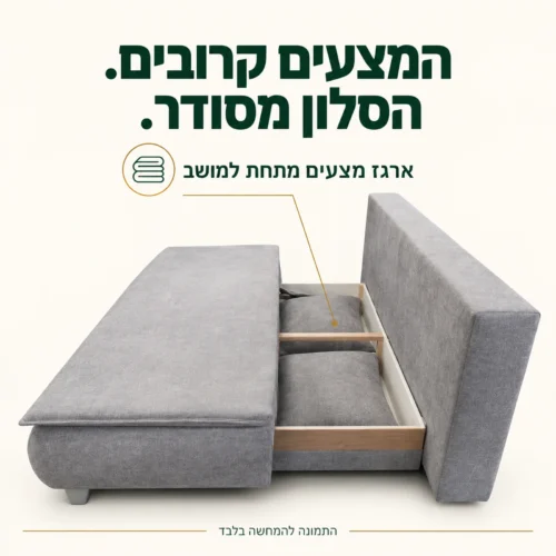 ANNA — ארגז מצעים פתוח מתחת למושב, בהתאם לתמונת המקור של הדגם