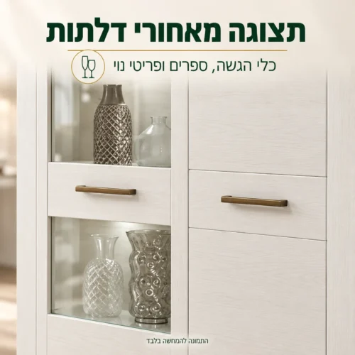 ויטרינה MONTREAL – תקריב של חזיתות סגורות, זכוכית וידיות
