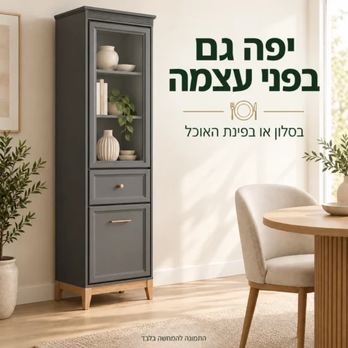 ויטרינה TERRA – ארון תצוגה עצמאי לצד פינת האוכל
