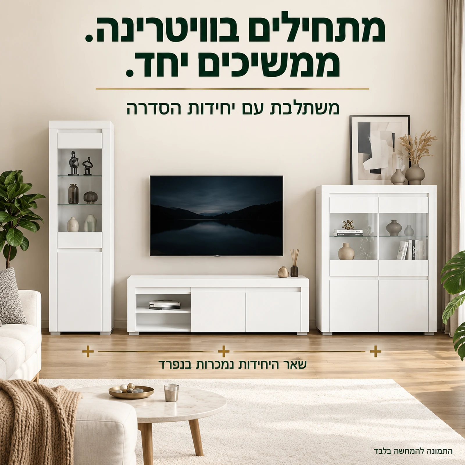 ויטרינה ALASKA בשילוב יחידות הסדרה הנמכרות בנפרד