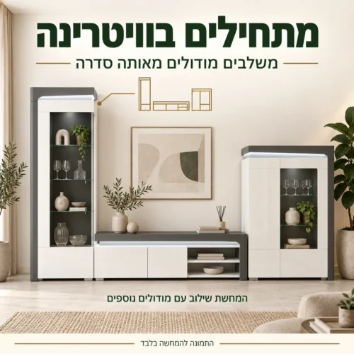 ויטרינה THEA WHITE – מתחילים בוויטרינה; משלבים מודולים מאותה סדרה