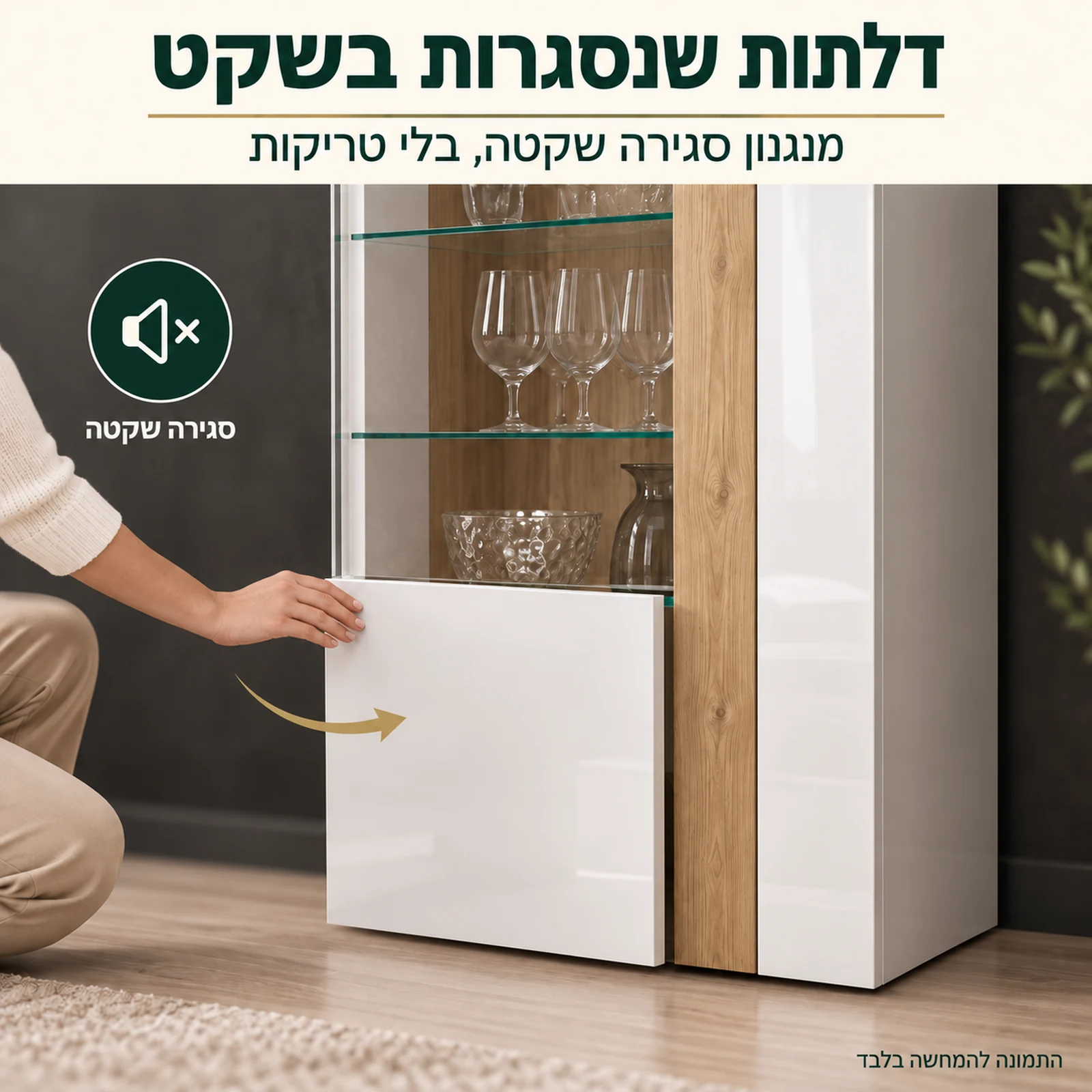 ויטרינה TULUZA – דלתות עם מנגנון סגירה שקטה