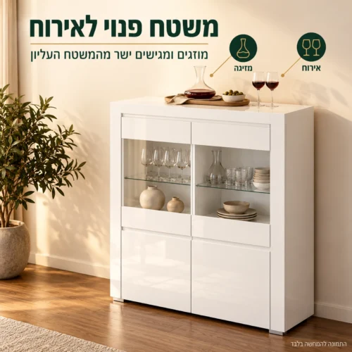 ויטרינת בר ALASKA נמוכה – משטח עליון פנוי למזיגה ולאירוח