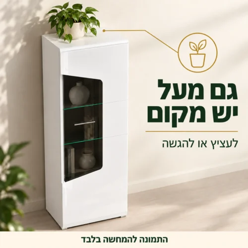 ויטרינה COREL נמוכה עם משטח עליון לעציץ או להגשה