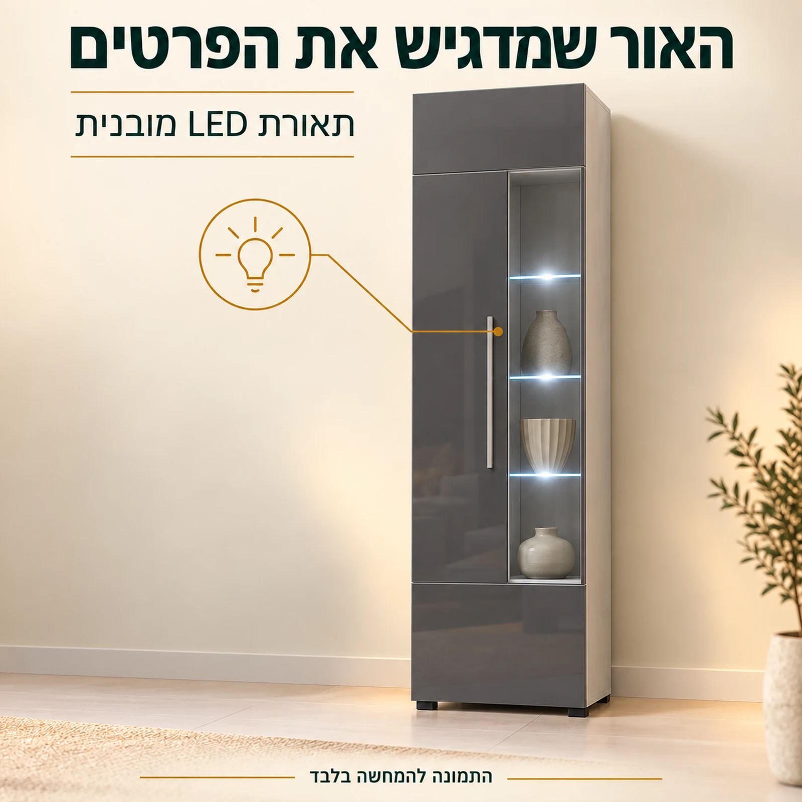 מזנון ROMA – תאורת LED מובנית בוויטרינה הגבוהה