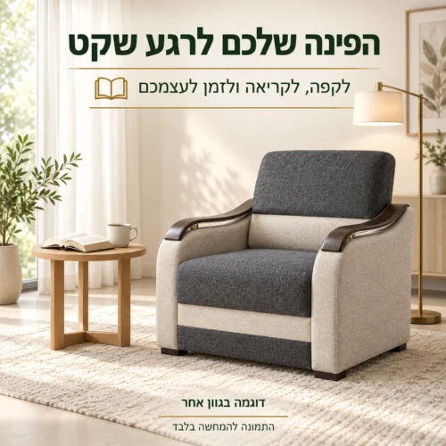כורסת Wave בפינת קפה וקריאה – דוגמה בגוון אחר
