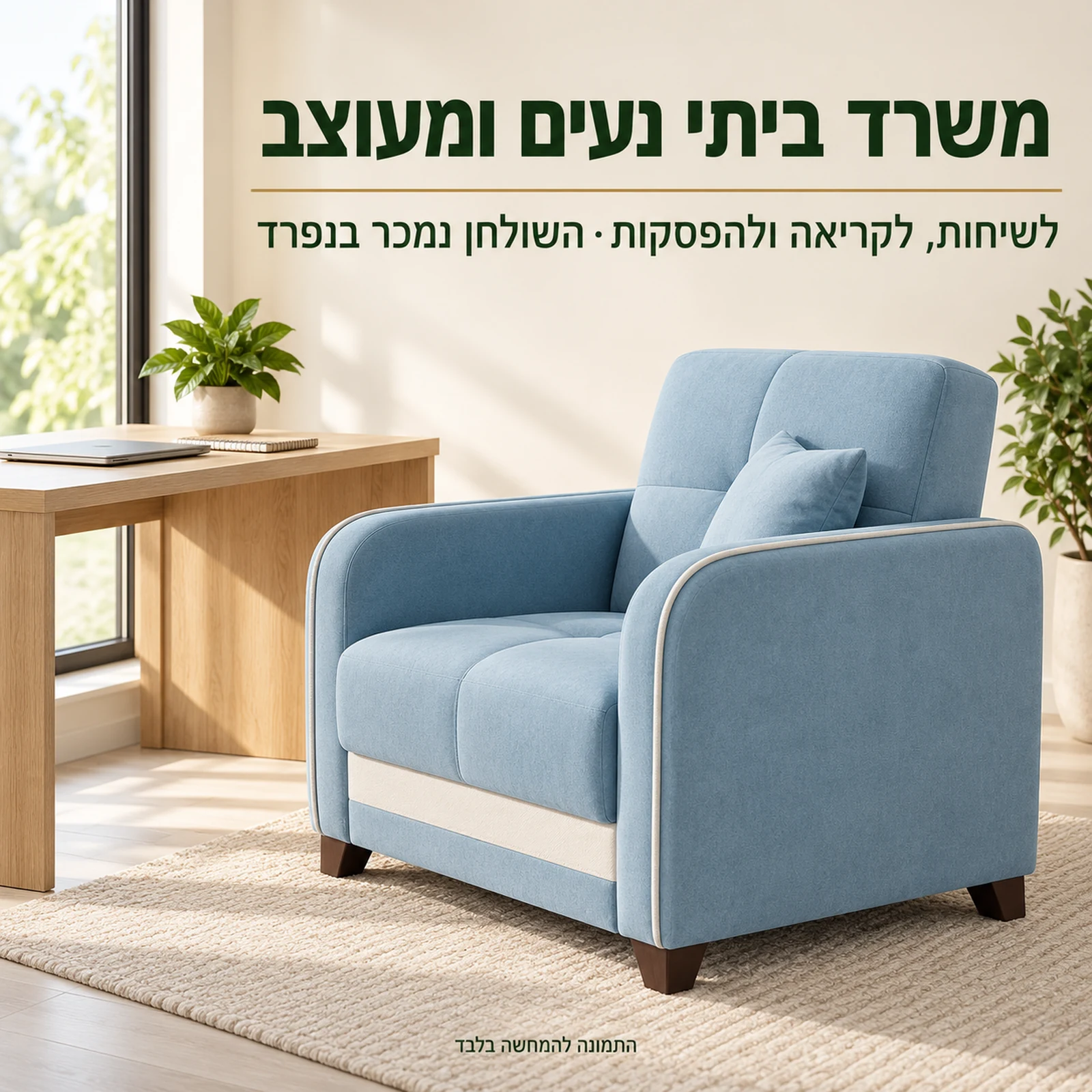 כורסת Reno למשרד הביתי ליד שולחן העבודה