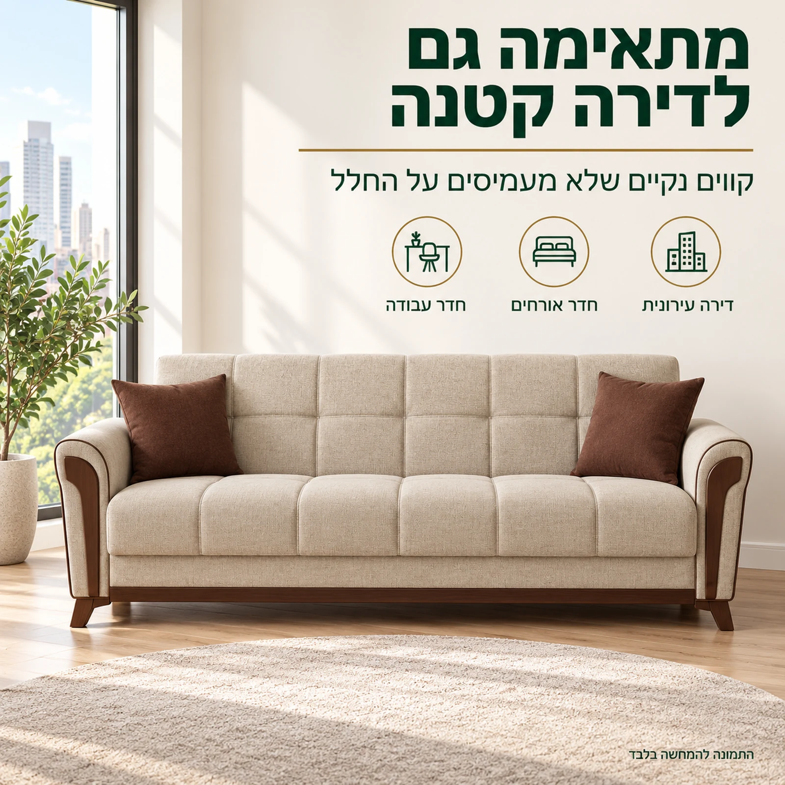 ספת ספר דגם Akasya בקווים נקיים לסלון בדירה קטנה