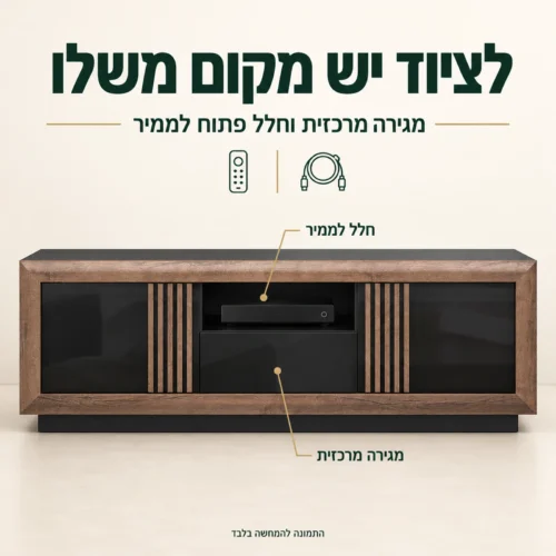 מזנון Savona – מגירה מרכזית וחלל פתוח לממיר