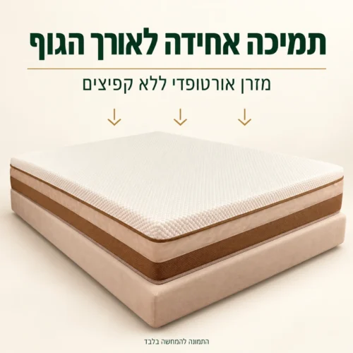 מזרון אורטופדי LION ללא קפיצים עם תמיכה אחידה לאורך הגוף